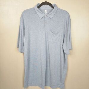 FootJoy‎ FJ Men's XL Polo Golf Blue Solid Lightweight Collared Buttons